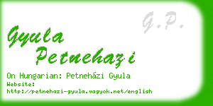gyula petnehazi business card